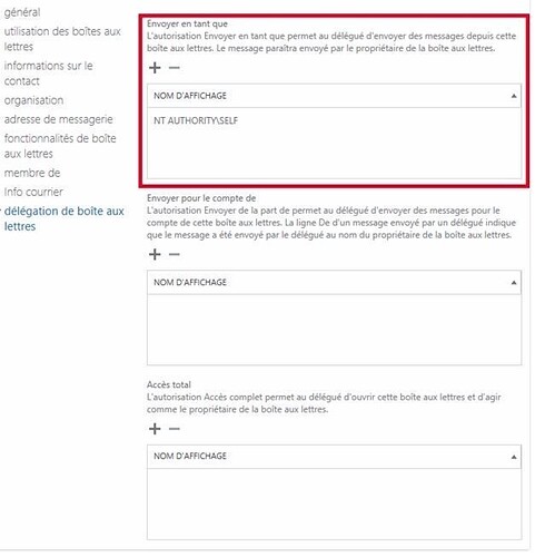 "configuration envoyer en tant que dans office 365"