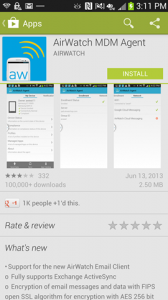 "airwatch android agent"